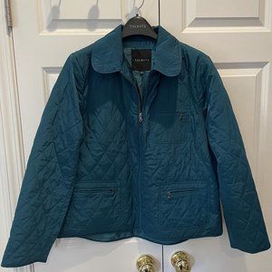 Talbots teal quilted jacket, size XL, excellent condition